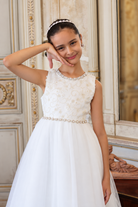 Elegante y sofisticado, el Vestido Lorena ideal para Bautizo y primera comunión. 